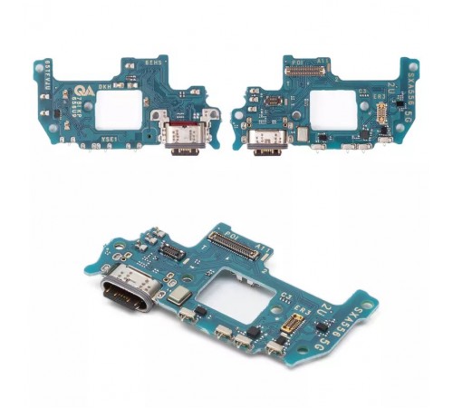 Шлейф для Samsung A556 Galaxy A55, коннектора зарядки, с микрофоном, с компонентами, Сopy, плата зарядки