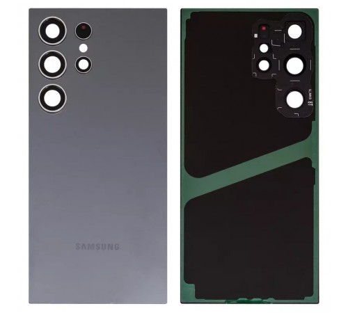 Задняя панель корпуса для Samsung S928 Galaxy S24 Ultra, черная (Titanium Black) + стекло камеры