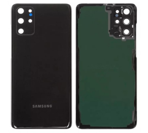 Задня панель корпусу для Samsung G985 Galaxy S20 Plus, G986 Galaxy S20 Plus 5G, чорна (Cosmic Black) + скло камери