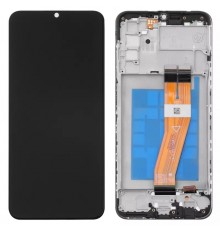 Дисплей для Samsung A037F Galaxy A03s, чорний, з рамкою, Original (PRC), з жовтим шлейфом, (160,5x72 mm)