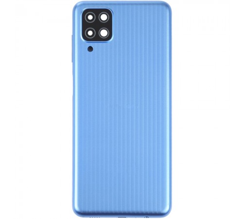 Задня панель корпусу для Samsung M127 Galaxy M12, синя + скло камери