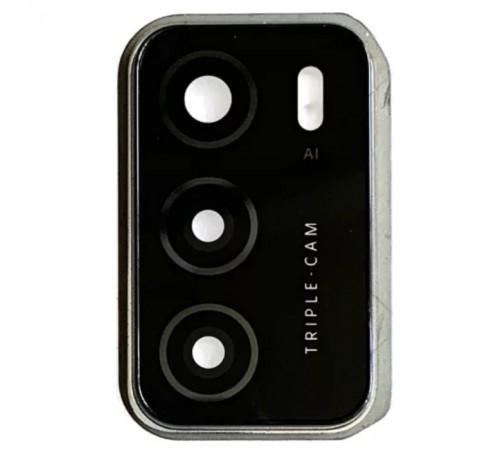 Скло камери для Oppo A16, A16s, чорне, з рамкою