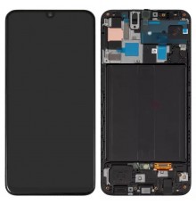 Дисплей для Samsung A505 Galaxy A50, чорний, з рамкою, Original (PRC)