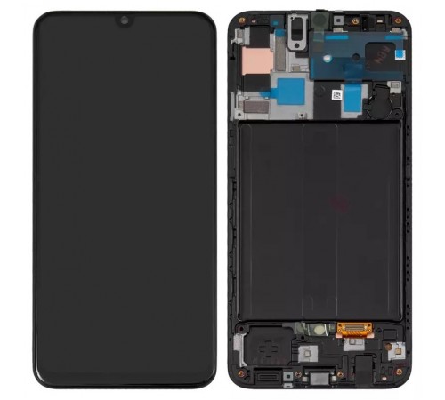 Дисплей для Samsung A505 Galaxy A50, чорний, з рамкою, Original (PRC)