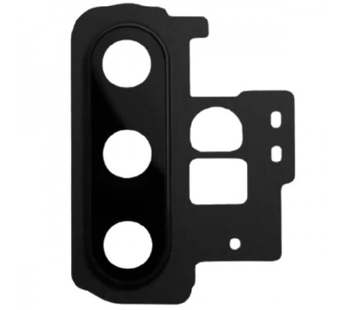 Скло камери для Samsung N975F Galaxy Note 10 Plus, чорне (Aura Black), з рамкою