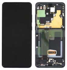 Дисплей для Samsung G988 Galaxy S20 Ultra, черный (Cosmic Black), с рамкой, High Copy (OLED)