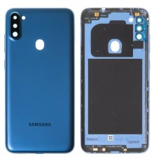 Задняя панель корпуса для Samsung A115 Galaxy A11, синяя + стекло камеры