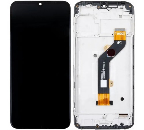 Дисплей для Tecno Spark 8C, чорний, з рамкою, High Copy