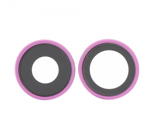 Скло камери для iPhone 16, 16 Plus, рожеве (Pink), з рамкою, комплект 2 шт.