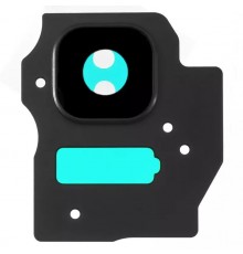 Скло камери для Samsung G955F Galaxy S8 Plus, G955FD Galaxy S8 Plus, чорне (Midnight Black), з рамкою