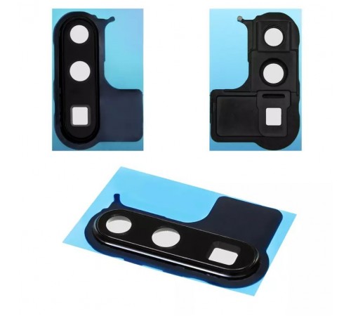 Скло камери для Huawei P30 Pro, чорне, з рамкою