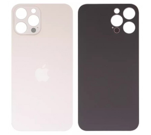Задняя панель корпуса для iPhone 12 Pro Max, золотистая, не нужно снимать стекло камеры, Original (PRC), big hole