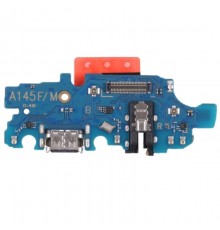 Шлейф для Samsung A145 Galaxy A14, коннектора наушників, коннектора зарядки, з мікрофоном, плата зарядки, Original (PRC)