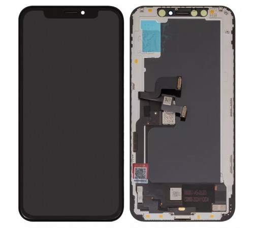 Дисплей для iPhone XS, черный, с рамкой, FLYCDI, (OLED), hard