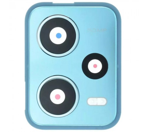 Стекло камеры для Xiaomi Redmi Note 12 Pro 5G, синее, с рамкой