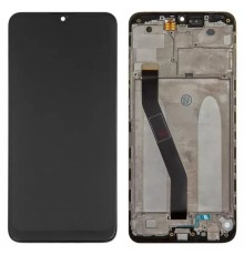 Дисплей для Xiaomi Redmi 8, Redmi 8A, чорний, без логотипу, з рамкою, High Copy M1908C3IC, MZB8255IN, M1908C3IG, M1908C3IH, MZB8458IN, M1908C3KG, M1908C3KH