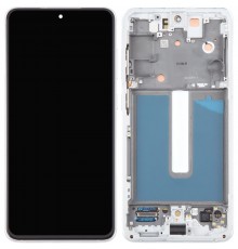 Дисплей для Samsung G990B Galaxy S21 FE 5G, серебристый (White), с рамкой, High Copy (OLED)