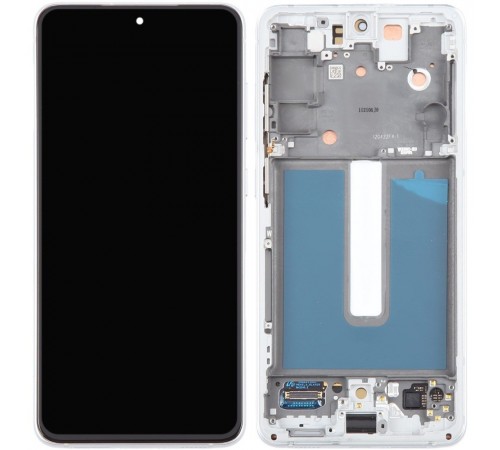 Дисплей для Samsung G990B Galaxy S21 FE 5G, серебристый (White), с рамкой, High Copy (OLED)