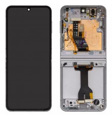 Дисплей для Samsung F741 Galaxy Z Flip6, серый, с рамкой, Оригинал (переклеено стекло), silver shadow