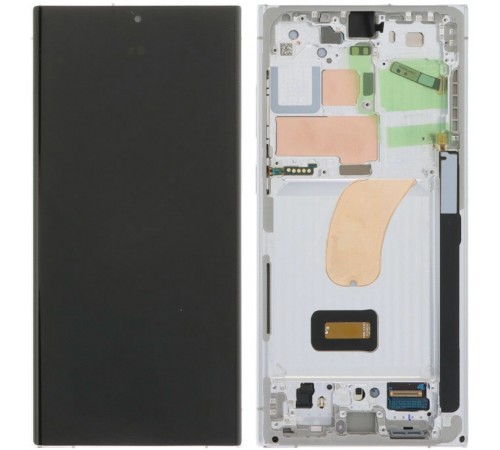 Дисплей для Samsung S918 Galaxy S23 Ultra, золотистый (Cream), с рамкой, Original (PRC)