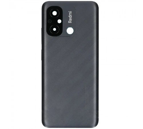 Задняя панель корпуса для Xiaomi Redmi 12C, серая (Graphite Gray) + стекло камеры