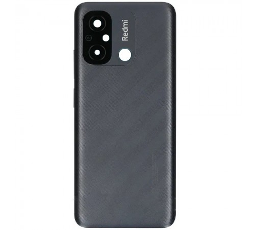Задняя панель корпуса для Xiaomi Redmi 12C, серая (Graphite Gray) + стекло камеры Задняя панель корпуса для Xiaomi Redmi 12C, серая (Graphite Gray) + стекло камеры
