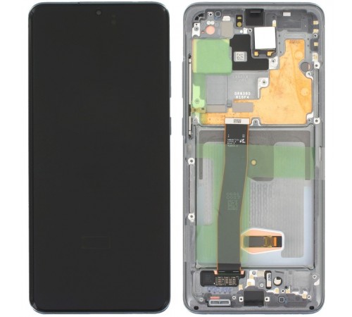 Дисплей для Samsung G988 Galaxy S20 Ultra, серый (Cosmic Grey), с рамкой, High Copy original LCD size, (OLED)