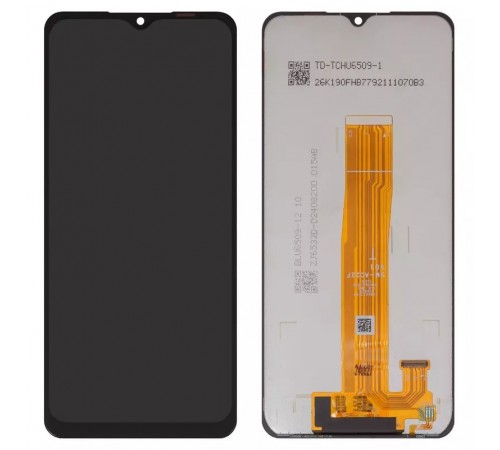 Дисплей для Samsung A022F Galaxy A02, A125F Galaxy A12, A326 Galaxy A32 5G, чорний, без рамки, з жовтим шлейфом, (Box) SM-A022F V01