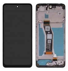 Дисплей для Motorola Moto E14, Moto G04, Moto G04s, черный, с рамкой, High Copy