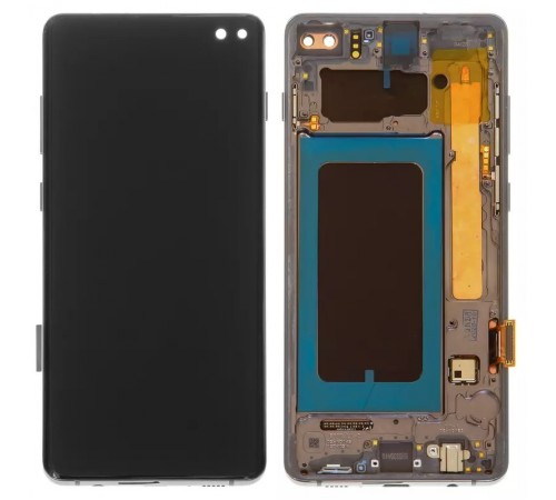 Дисплей для Samsung G975 Galaxy S10 Plus, черный, с рамкой, Оригинал (переклеено стекло)