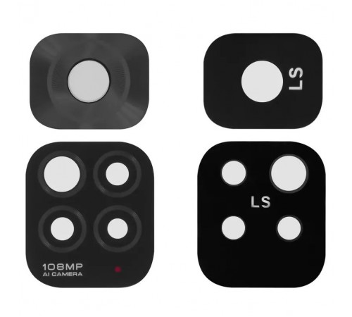 Стекло камеры для Xiaomi Redmi Note 11S, черное, без рамки