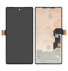 Дисплей для Google Pixel 6a, чорний, без рамки, Оригінал (переклеєно скло), GX7AS, GB62Z, G1AZG