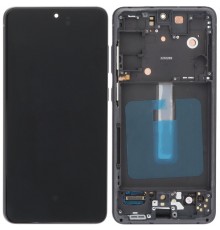 Дисплей для Samsung G990B Galaxy S21 FE 5G, серый (Graphite), с рамкой, Copy (TFT)