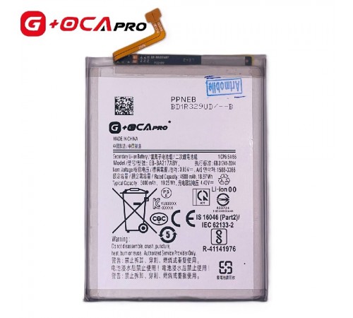 Акумулятор G+OCA Pro EB-BA217ABY для Samsung A022F Galaxy A02, A047 Galaxy A04s, A125F Galaxy A12, A127 Galaxy A12 Nacho, A135 Galaxy A13, A217 Galaxy A21s, M022 Galaxy M02, M127 Galaxy M12, Li-ion, 3,85 В, 5000 мАг