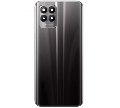 Задняя панель корпуса для Realme 8i, черная (Space Black) + стекло камеры