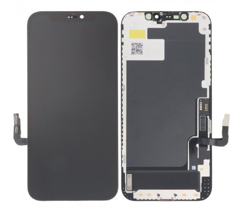 Дисплей для iPhone 12, iPhone 12 Pro, чорний, з рамкою, Copy (TFT), без мікросхеми