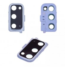 Скло камери для Samsung G980 Galaxy S20, синє (Cloud Blue), з рамкою