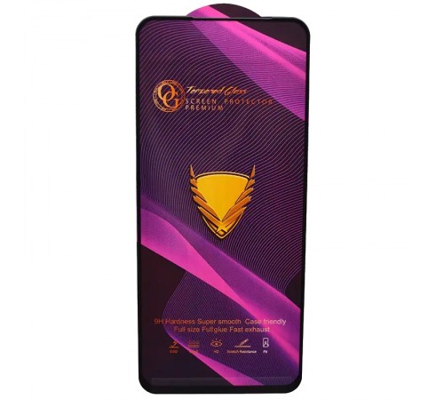 Захисне скло для Oppo A53 4G (2020), A53s, A32, A33, A36, A73 5G; Realme 6 Pro, 7i, 8i, 9i, 9 5G, 9H, Golden Armor OG, Full-Screen, Full Glue, (без упаковки), чорний