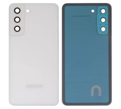 Задняя панель корпуса для Samsung G990B Galaxy S21 FE 5G, белая + стекло камеры