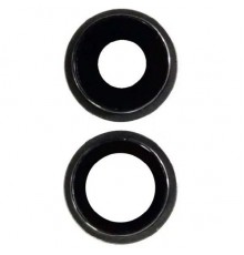 Скло камери для iPhone 11, чорне, з кільцем, комплект 2 шт.