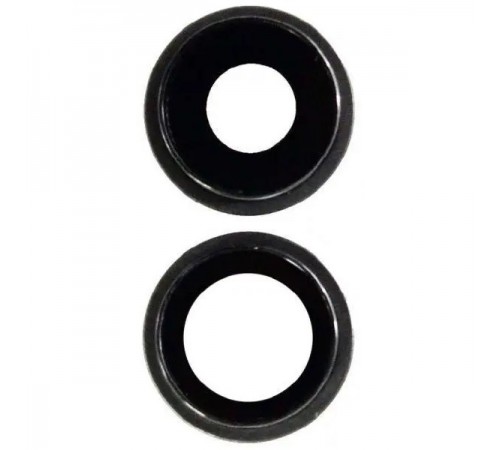 Скло камери для iPhone 11, чорне, з кільцем, комплект 2 шт.