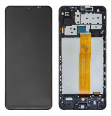 Дисплей для Samsung M127 Galaxy M12, черный, с рамкой, Original (PRC), M127F_REV0.1