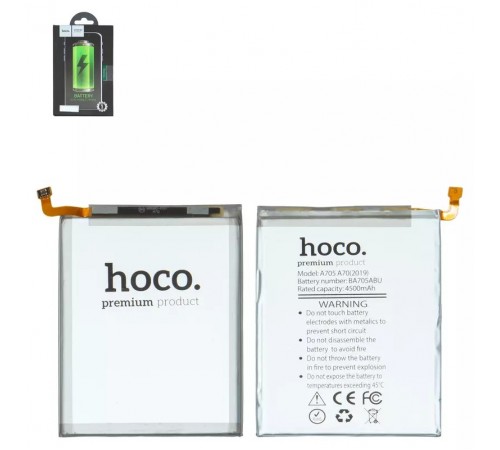 Аккумулятор Hoco EB-BA705ABU для Samsung A705F/DS Galaxy A70, Li-Polymer, 3,85 B, 4400 мАч Аккумулятор Hoco EB-BA705ABU для Samsung A705F/DS Galaxy A70, Li-Polymer, 3,85 B, 4400 мАч