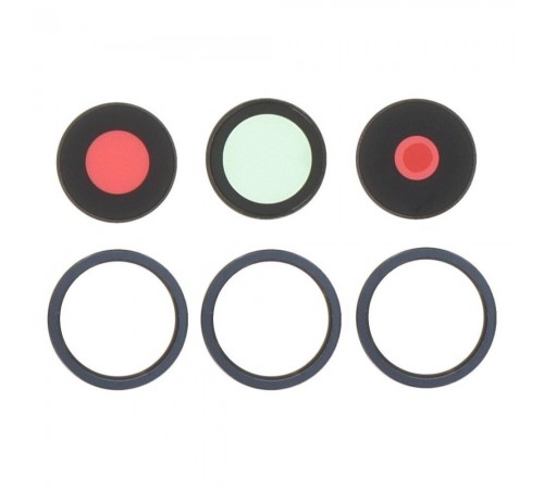 Скло камери для iPhone 15 Pro, синє, з рамкою, комплект 3 шт.