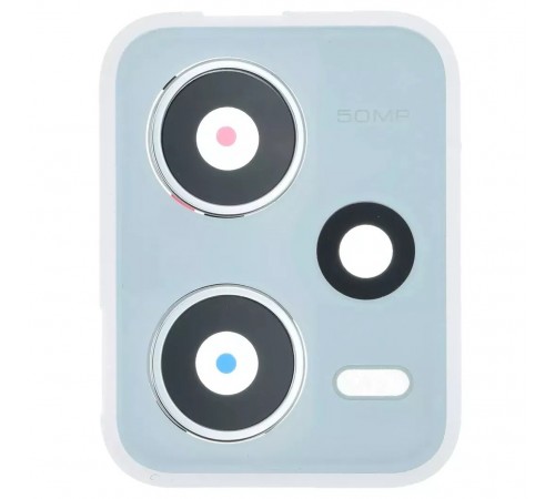 Скло камери для Xiaomi Redmi Note 12 Pro 5G, біле, з рамкою