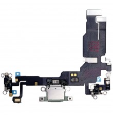 Шлейф для iPhone 15, коннектора зарядки, зеленый, с микрофоном, Original (PRC)