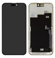 Дисплей для iPhone 15 Pro Max, черный, с рамкой, High Copy (OLED), GX OEM hard