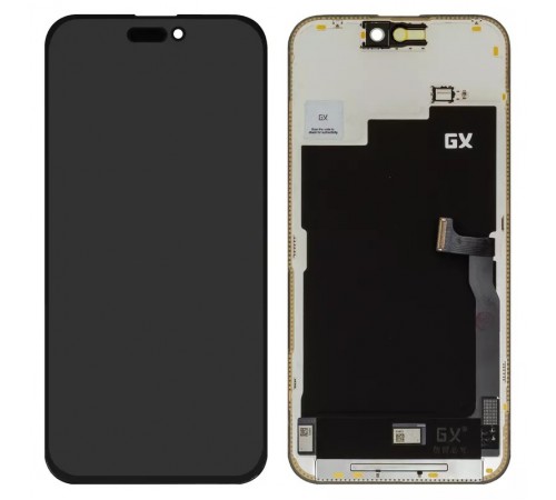 Дисплей для iPhone 15 Pro Max, черный, с рамкой, High Copy (OLED), GX OEM hard