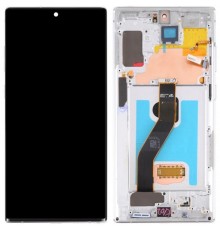Дисплей для Samsung N975F Galaxy Note 10 Plus, серебристый (Aura Glow), с рамкой, High Copy (OLED), с широкой рамкой