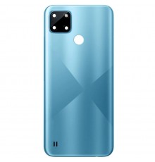 Задня панель корпусу для Realme C21Y, блакитна (Cross Blue), Copy + скло камери